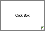A rectangular Captivate click box. It has black outline, a mouse icon in the lower-left corner, and the word Click Box at the center. 
