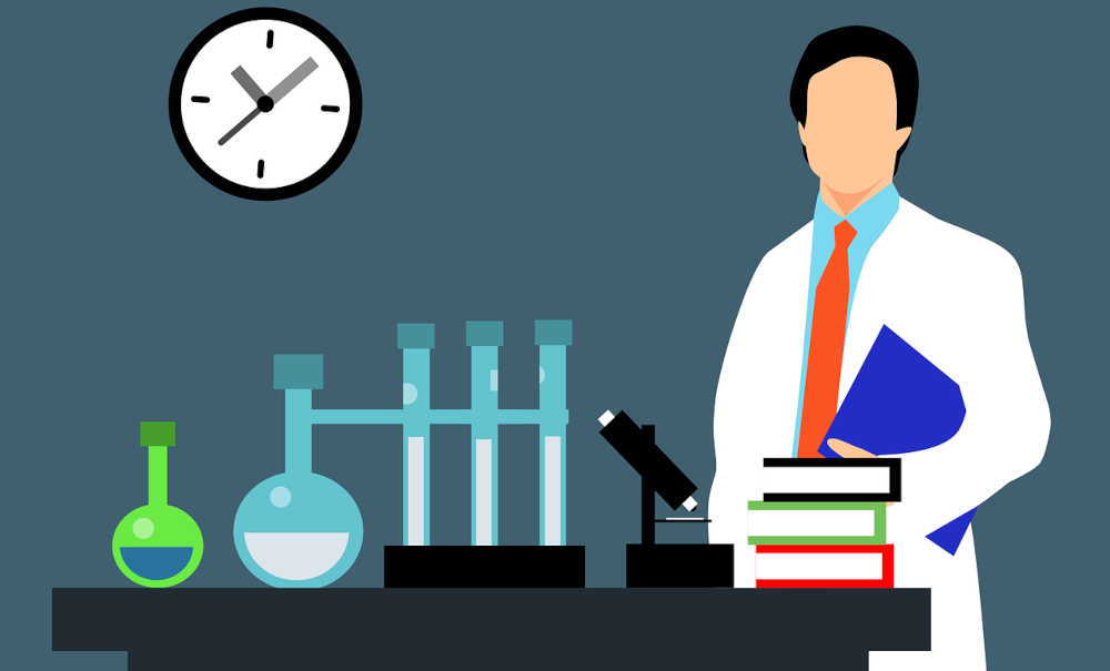 A college or graduate student conducting chemistry experiment is a form of active learning.